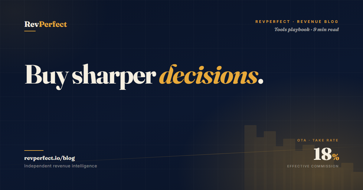 RevPerfect revenue blog thumbnail for AI in hotel revenue management in 2026: useful, marketed, or both