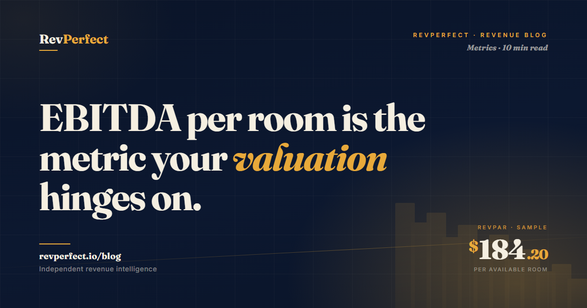 EBITDA per room — the cash-profit metric every hotel buyer underwrites against.