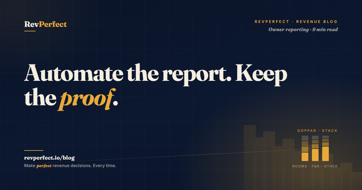 Hotel report automation mapped from source data to a trusted owner report template