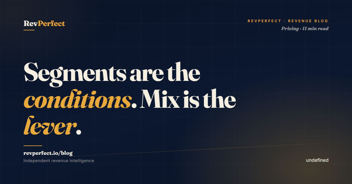 Hotel segmentation strategy — how to actually use segments to drive rate — RevPerfect