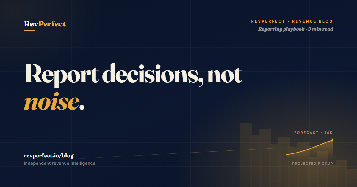 RevPerfect revenue blog thumbnail for The monthly revenue pack: the 12-page format owners ask for