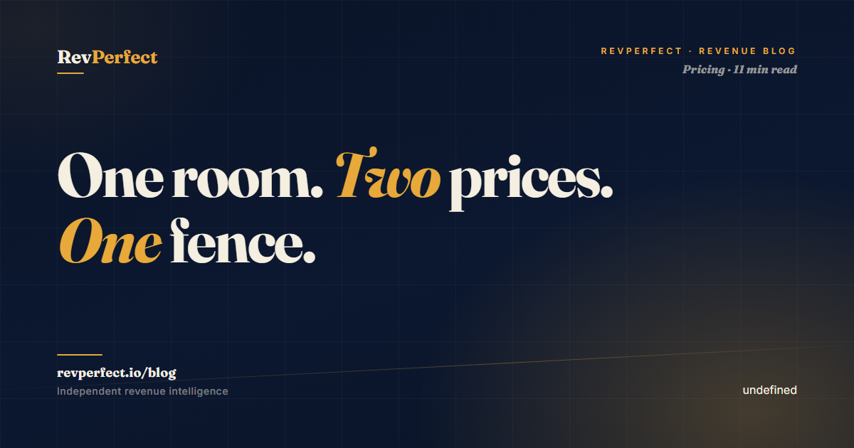 Rate fences in revenue management — charging two prices for one room — RevPerfect